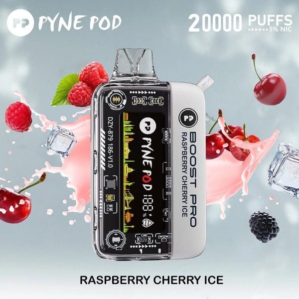 Pyne Pod Boost Pro 20000 Puffs Rechargeable Disposable - Raspberry Cherry Ice