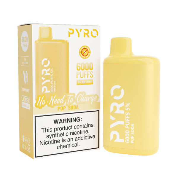 Pyro 6000 Puffs Disposable Vape 13mL 10 Pack Best Flavor Pop Soda