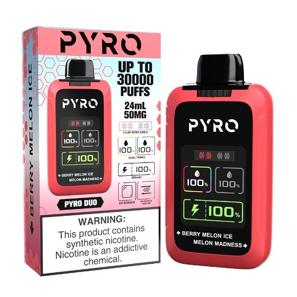 Pyro DUO 30000 Puffs Disposable - Berry Melon Ice / Melon Madness