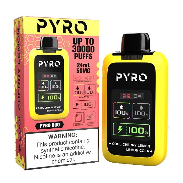 Pyro DUO 30000 Puffs Disposable - cool cherry lemon lemon cola