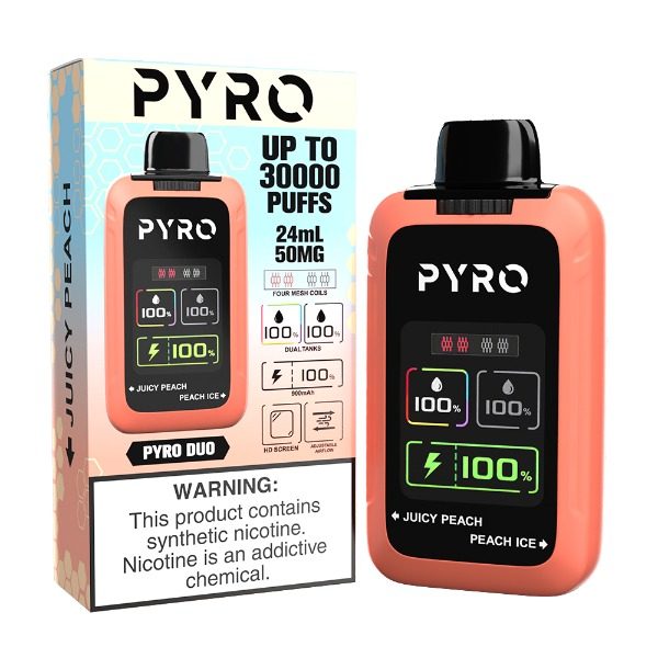 Pyro DUO 30000 Puffs Disposable - juicy peach peach ice