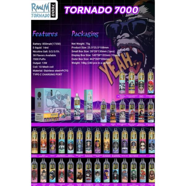 RandM Tornado 7000 Puffs Disposable 10 Pack - $16.20 eJuices.co RandM Tornado 7000 Puffs Disposable 10 Pack - $16.20 eJuices.co