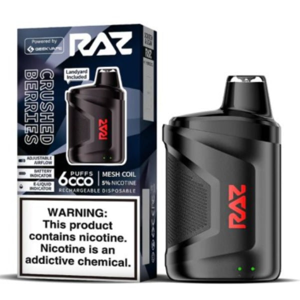 Best Deal Raz CA6000 6000 Puffs by Geek Vape Disposable 10-Pack 10 mL Crushed Berries