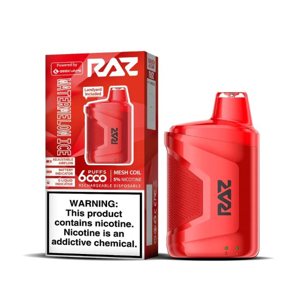 Raz CA6000 6000 Puffs by Geek Vape Disposable 10 Pack 10 mL Best Flavor Watermelon Ice