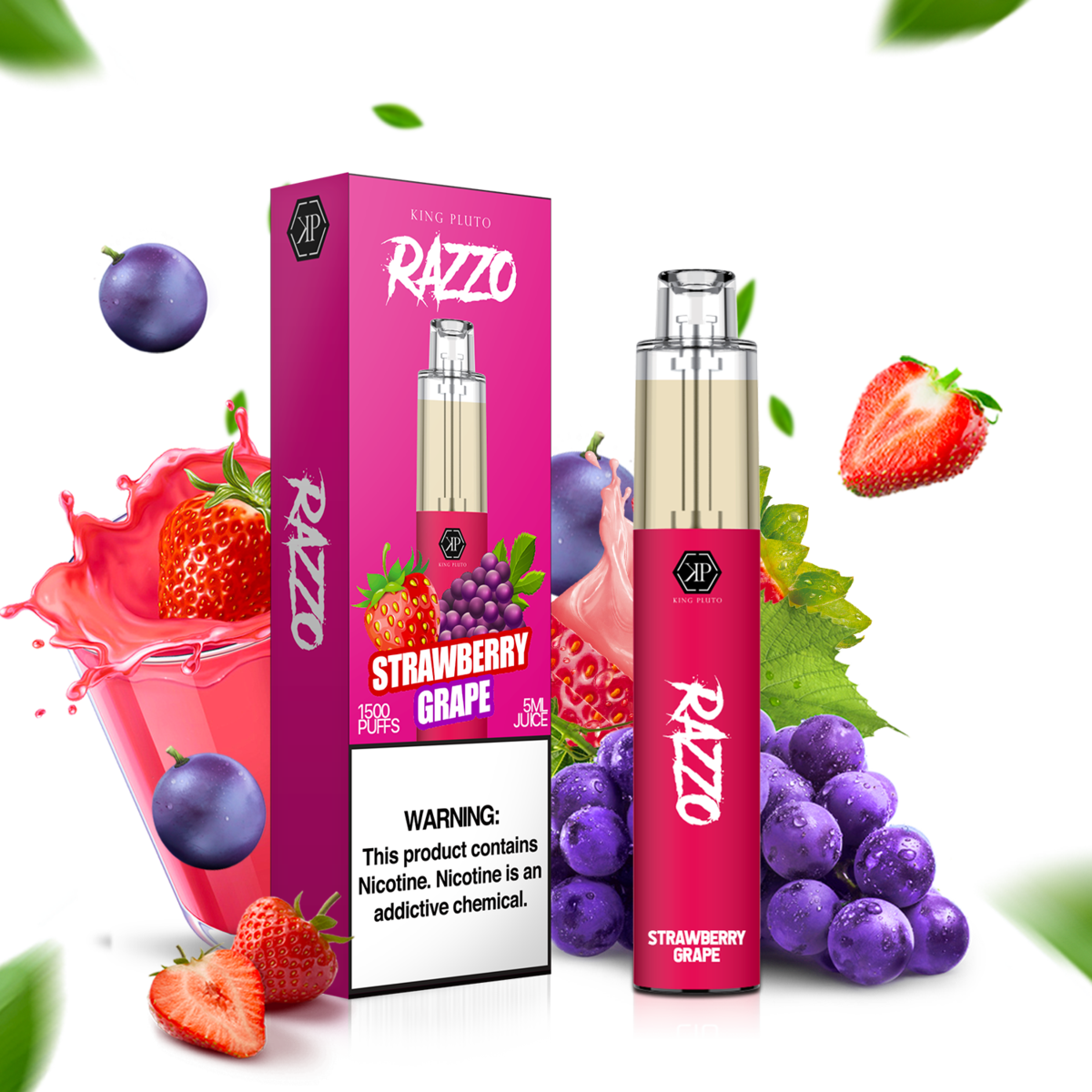 King Pluto Razzo Disposable Vape 5mL Best Flavor Strawberry Grape