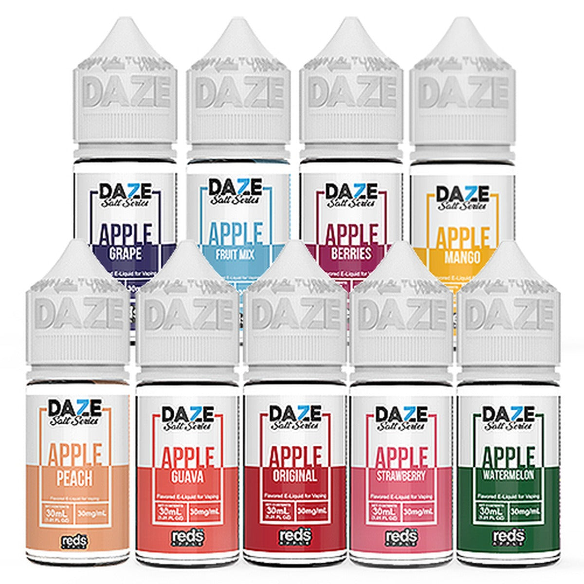 7Daze Reds Salt TFN Series 30ML Best Flavors Grape Fruit Mix Berries Mango Peach Guava Apple Strawberry Watermelon