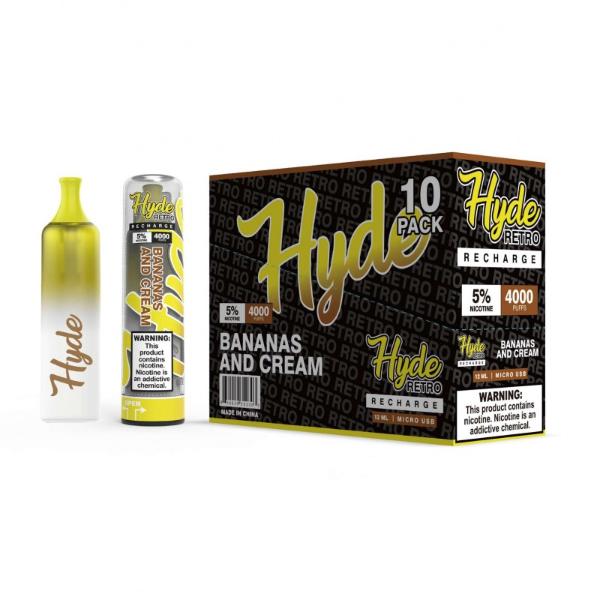Hyde Retro Recharge Single Disposable Vape Best Flavor Bananas And Cream