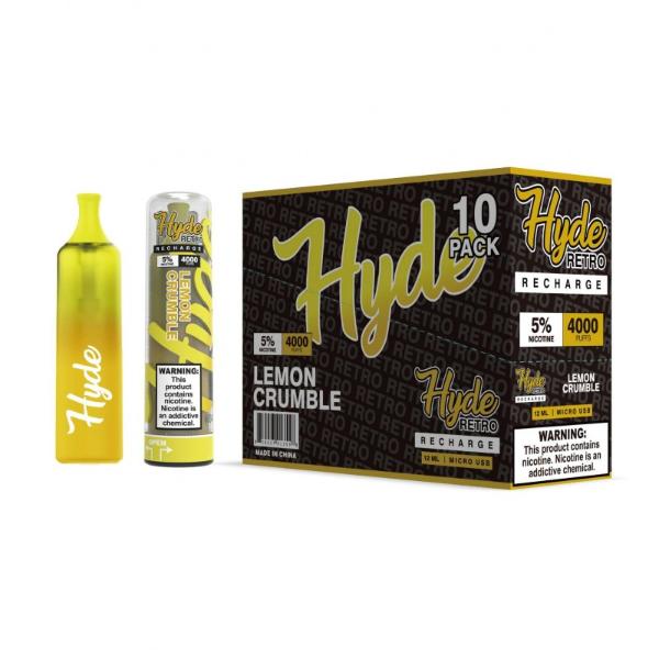 Hyde Retro Recharge Single Disposable Vape Best Flavor Lemon Crumble