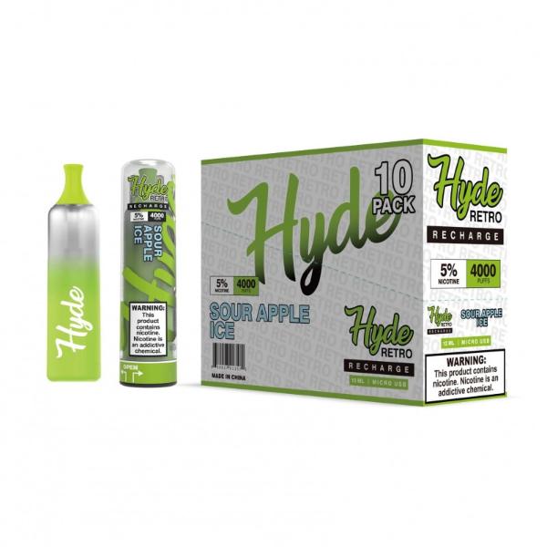 Hyde Retro Recharge Single Disposable Vape Best Flavor Sour Apple Ice