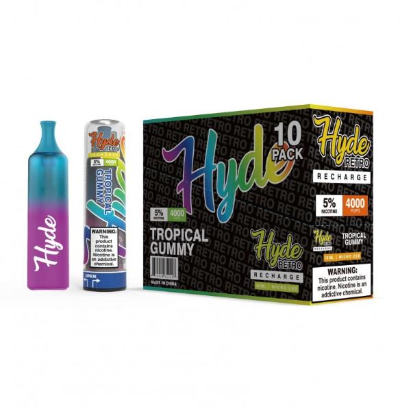 Hyde Retro Recharge Single Disposable Vape Best Flavor Tropical Gummy