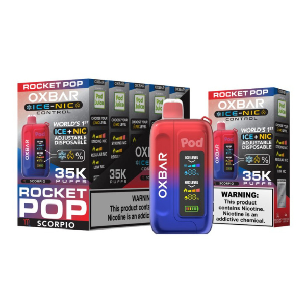 OXBAR x Pod Juice ICE-NIC Control 35,000 Puffs Disposable - Rocket Pop