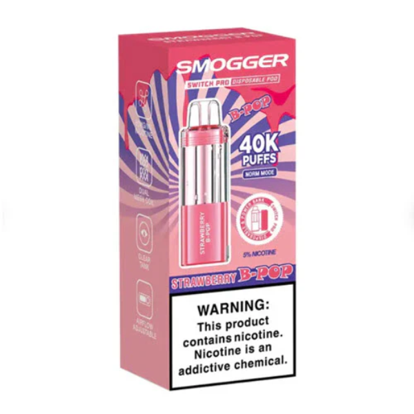 Smogger Switch Pro 40K Replacement Pod Cartridge-Strawberry B- Pop-Single Disposable-5%-19mL