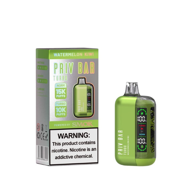 SMOK Priv Bar Turbo 15000 Puffs Disposable Vape 16mL Best Flavor Watermelon Kiwi