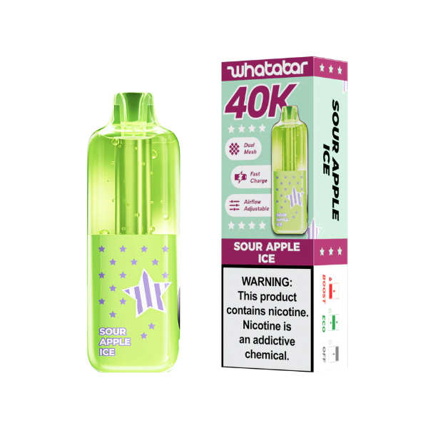 whatabar linko 40K Puff Disposable Device - 40,000 Puffs -Sour Apple Ice