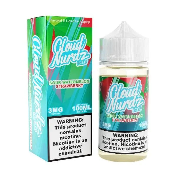 Best Deal Cloud Nurdz 100mL Vape Juice - Sour Watermelon Strawberry Iced