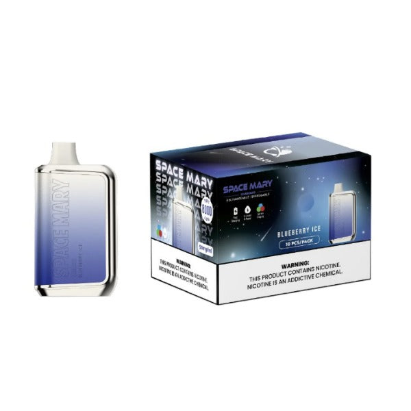 Space Mary SM8000 Puffs Recharge Vape 18mL Best Flavor Blueberry Ice