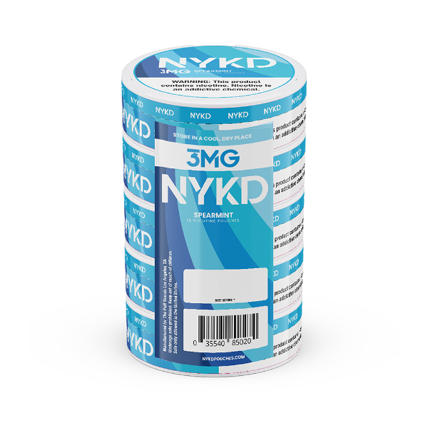 Best Deal NYKD Nicotine Pouches 20ct Can (5 Pack) - Spearmint 3mg