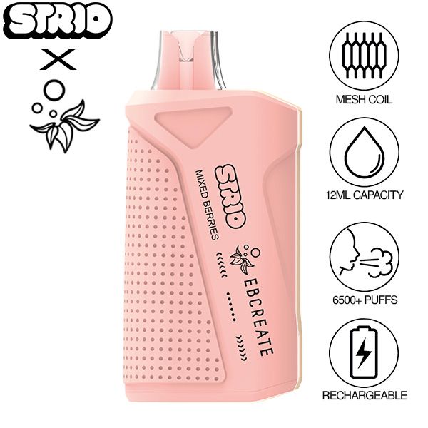 Elf EBCreate x Strio XC6500 12mL Puffs Disposable Vape Best Flavor Mixed Berries