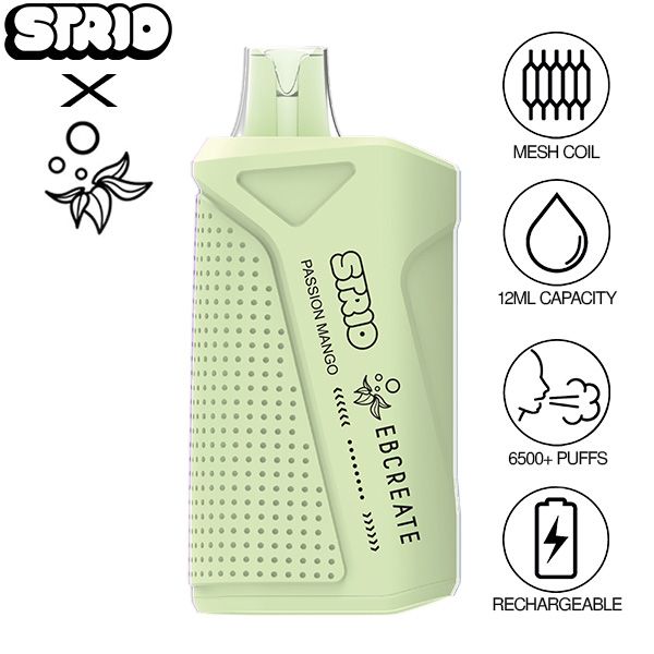 Elf EBCreate x Strio XC6500 12mL Puffs Disposable Vape Best Flavor Passion Mango