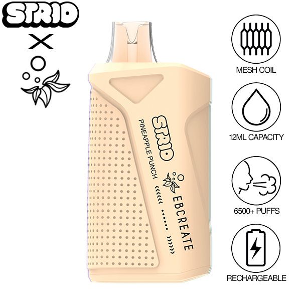 Elf EBCreate x Strio XC6500 12mL Puffs Disposable Vape Best Flavor Pineapple Punch