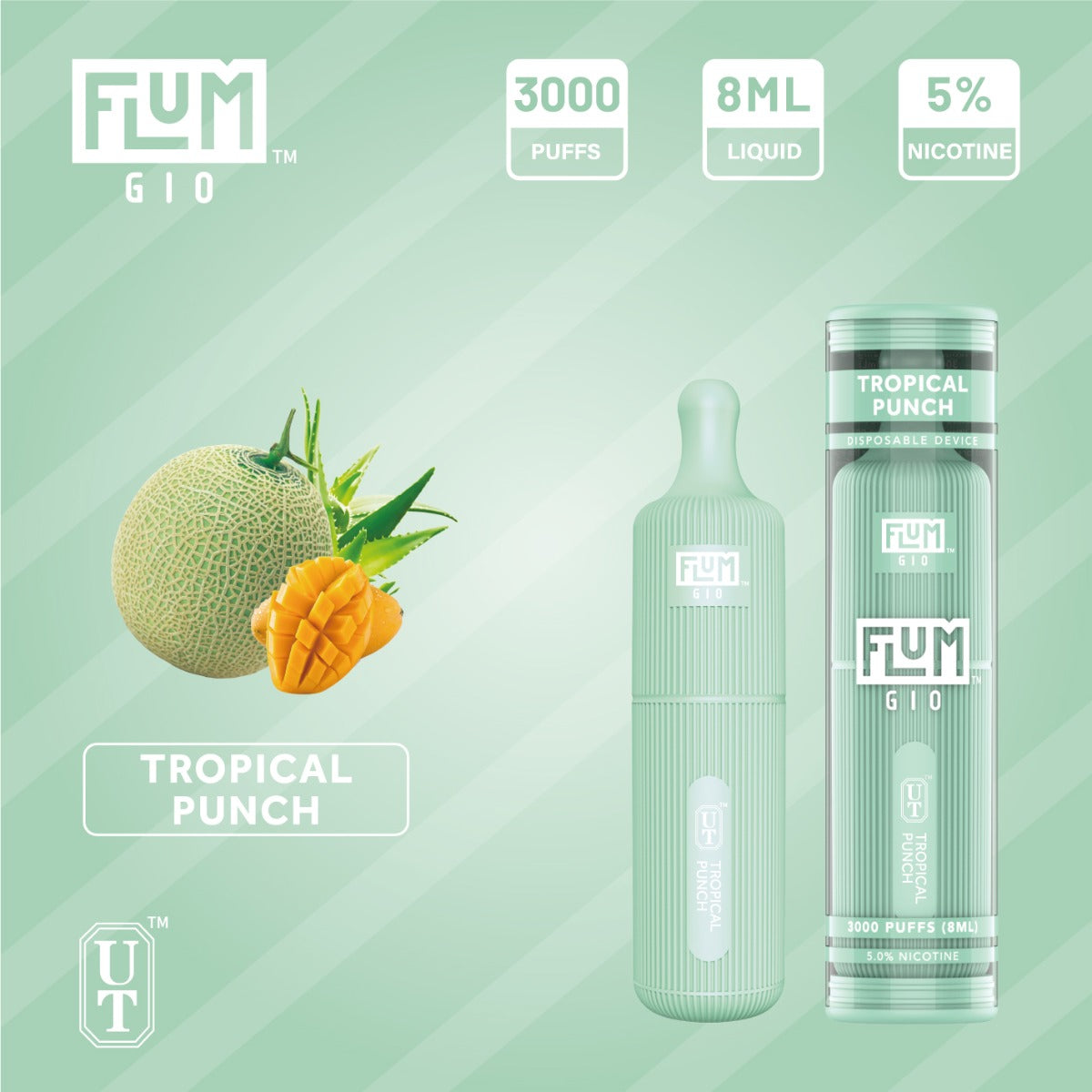 Flum GIO Disposable Vape 10-Pack Best Flavor - Tropical Punch