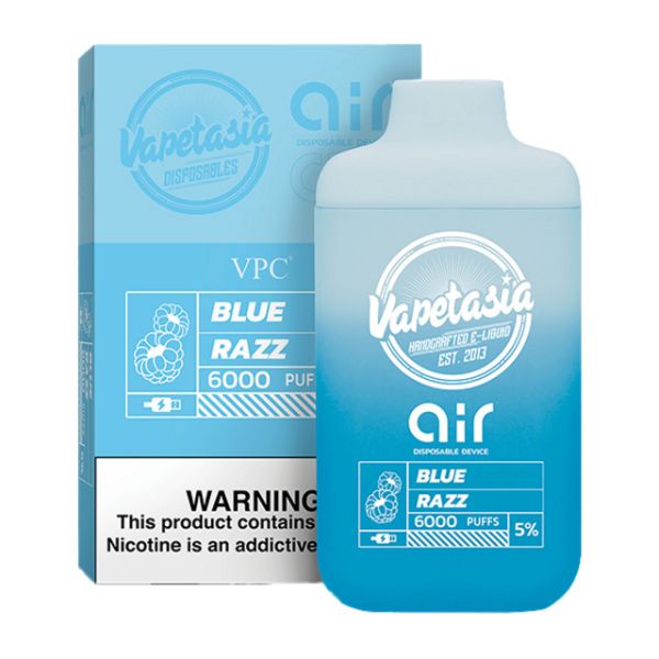 Vapetasia x Air 6000 Puffs Rechargeable Vape Disposable 11mL Best Flavor Blue Razz