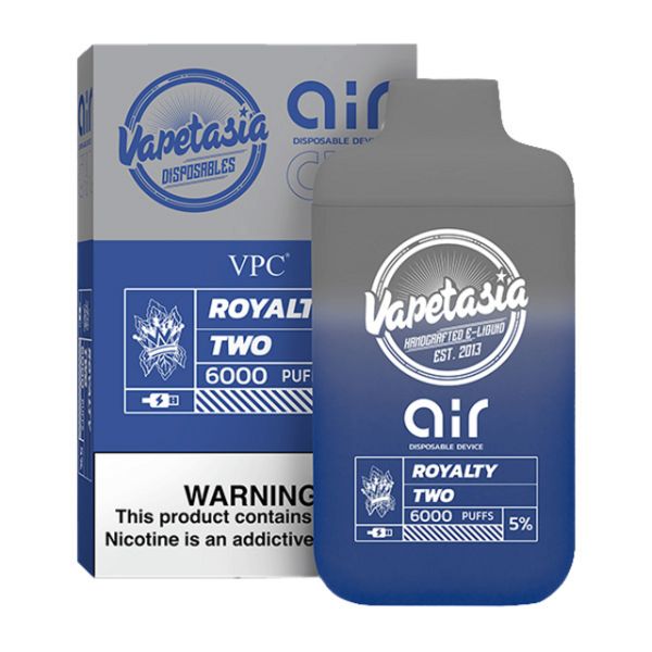 Vapetasia x Air 6000 Puffs Rechargeable Vape Disposable 11mL Best Flavor Royalty Two