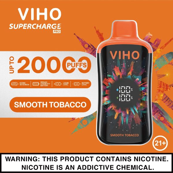 VIHO Supercharge Pro 20,000 Puffs Disposable Smooth Tobacco