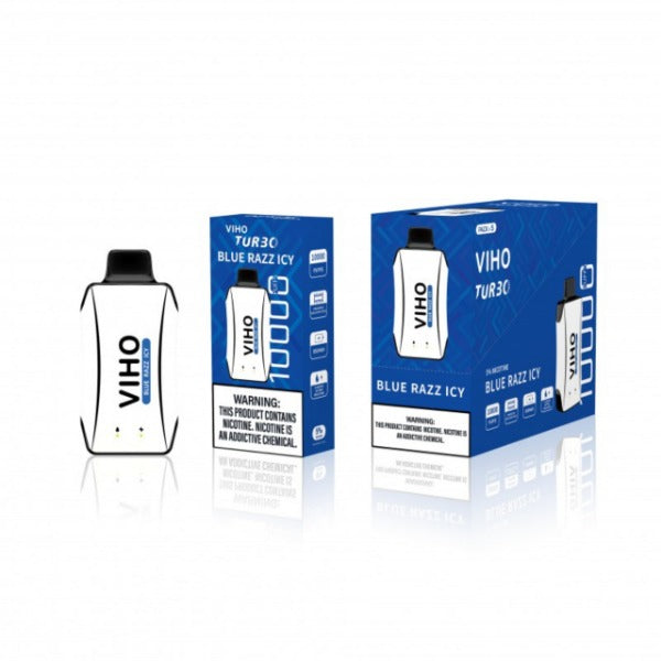 Best Deal VIHO TURBO 10000 Puffs Disposable Vape 18mL Blue Razzy Icy