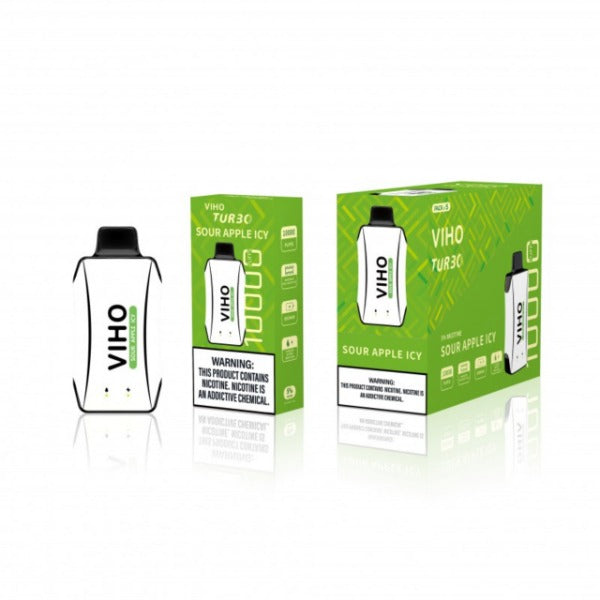 Best Deal VIHO TURBO 10000 Puffs Disposable Vape 18mL Sour Apple Icy