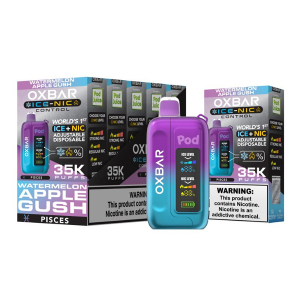 OXBAR x Pod Juice ICE-NIC Control 35,000 Puffs Disposable - Watermelon Apple Gush