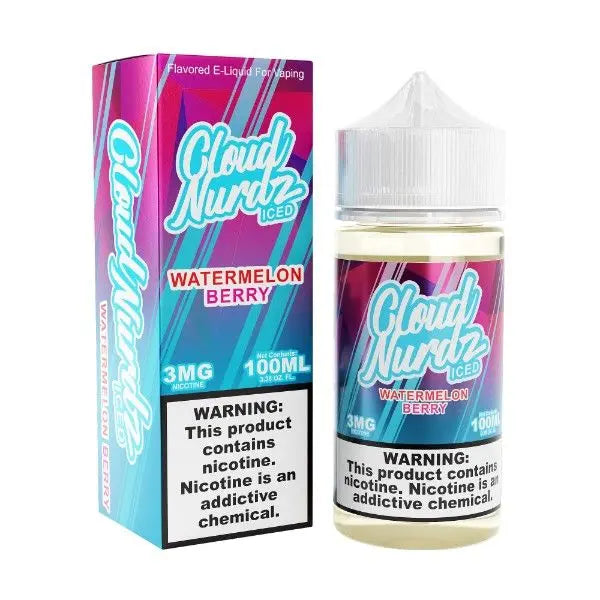 Best Deal Cloud Nurdz 100mL Vape Juice - Watermelon Berry Iced