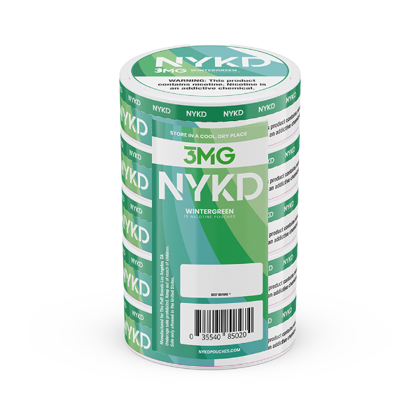 Best Deal NYKD Nicotine Pouches 20ct Can (5 Pack) - Wintergreen 3mg