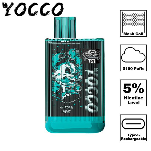 Yocco T51 Disposable Vape 13mL Best Flavor Alaska Mint