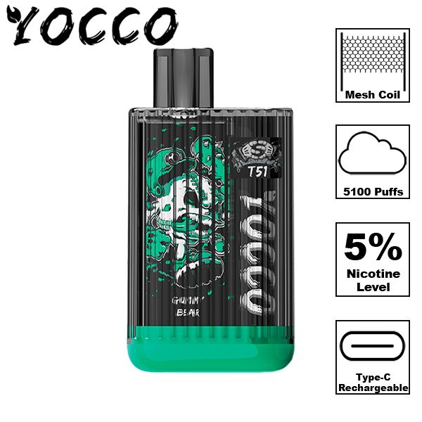 Yocco T51 Disposable Vape 13mL Best Flavor Gummy Bear