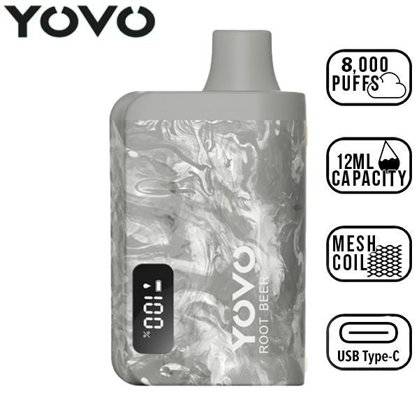 Yovo JB8000 Puffs Disposable Vape 12mL Best Flavor Root Beer