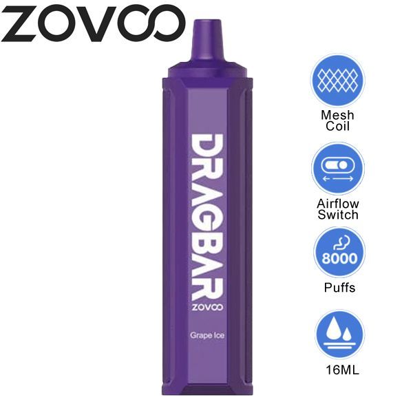 Zovoo Drag Bar F8000 8000 Puffs Rechargeable Vape Disposable 16mL - $85.05   eJuices.co