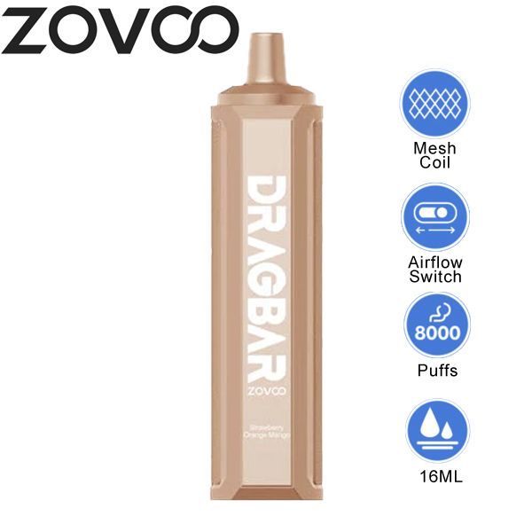 Zovoo Drag Bar F8000 8000 Puffs Rechargeable Vape Disposable 16mL - $85.05   eJuices.co