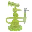 8" Neon Color Trumpet Glass Water Pipe with Diamond Perc - Yellow