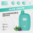 Aloe Grape Flum Pebble 6000 Puffs Rechargeable Disposable 5-Pack Bulk Deals!