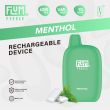 Menthol Flum Pebble 6000 Puffs Rechargeable Disposable 5-Pack Bulk Price!