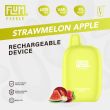 Strawmelon Apple Flum Pebble 6000 Puffs Rechargeable Disposable 5-Pack Ejuices Wholesale Price!