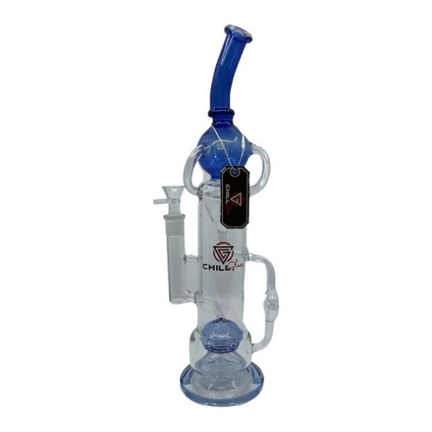 18.5" Chill Glass Water Pipe with Bubble and Percolator