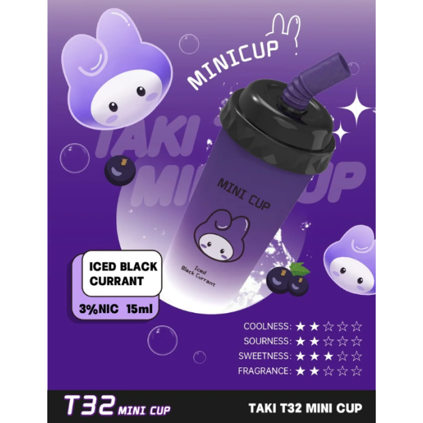 Veex Taki T32 Mini Cup Disposable Iced Black Currant
