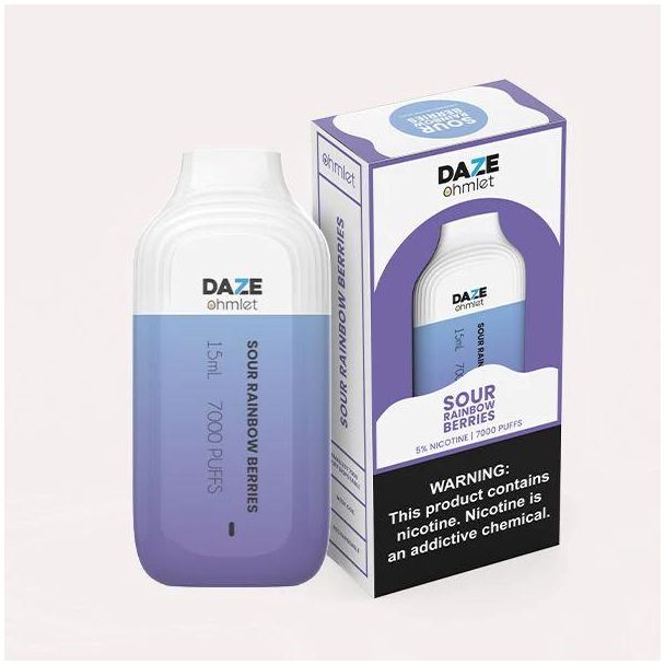 Sour Rainbow Berries 7Daze OHMLET 7000 Puffs Disposable 10-Pack Best Deal Sale!