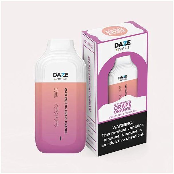 Watermelon Grape Orange 7Daze OHMLET 7000 Puffs Disposable 10-Pack Bulk Deal!