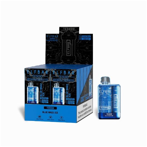 Elf Bar TE5000 5000 Puffs Disposable 10-Pack Blue Razz ice