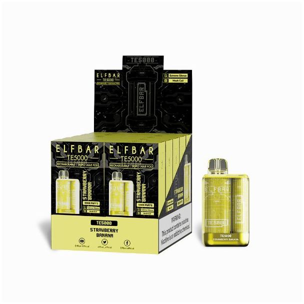 Elf Bar TE5000 5000 Puffs Disposable 10-Pack Strawberry Banana