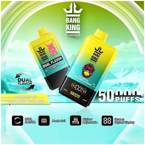 BangKing 50K Puffs Dual Flavor 50mL Disposable - Blueberry Ice / Peach Mango Watermelon