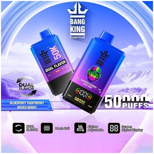 BangKing 50K Puffs Dual Flavor 50mL Disposable - Blueberry Raspberry / Mixed Berry
